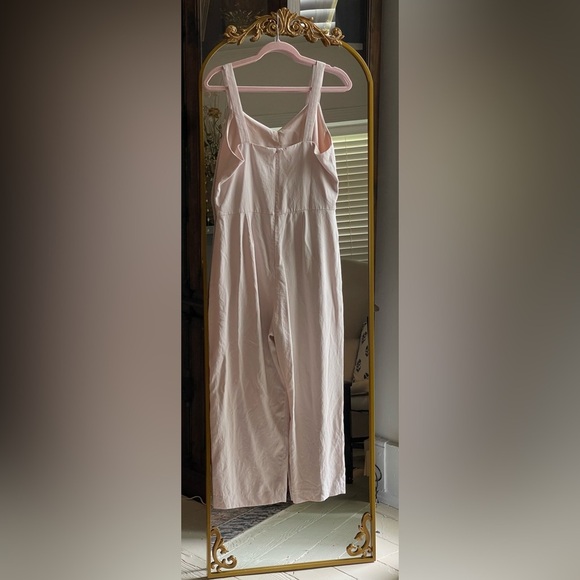 EVERLANE The Japanese GoWeave Cropped Slip Jumpsuit in Blush Sand Pink Size 6 - Picture 5 of 7